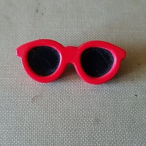 Vintage red sunglasses brooch